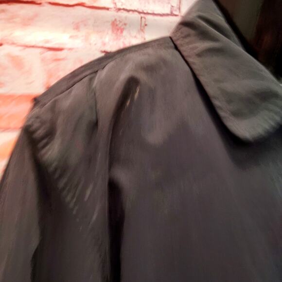 London Fog Bomber Jacket Black Lined Softshell Zipper Pocket Collar Zip Up - Picture 4 of 4